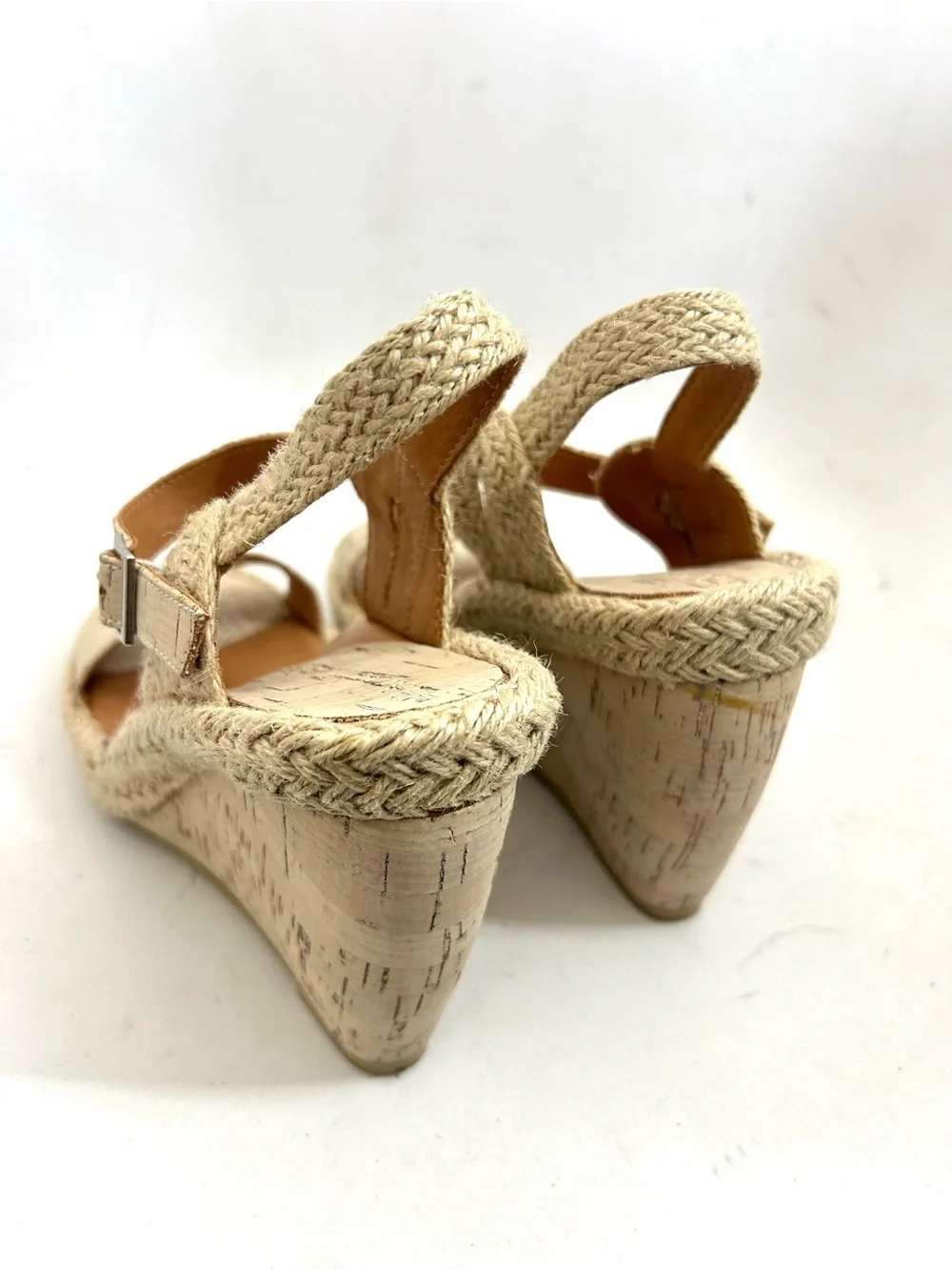 L'Amour Des Pieds Iditri Wedge Sandal Cream Cork Size 8 Espadrille